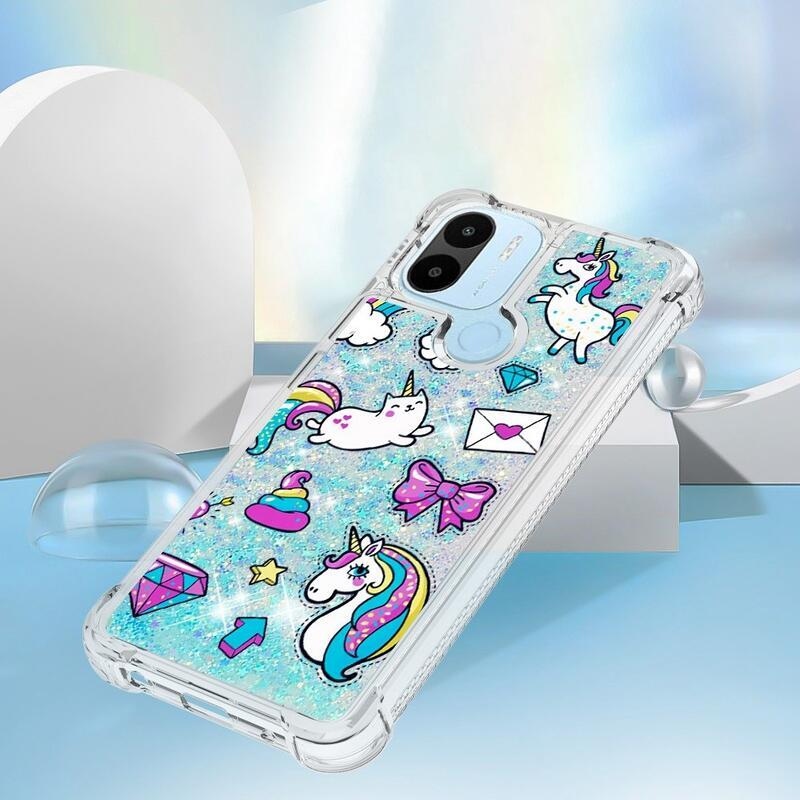 Glitter přesýpací obal na Xiaomi Redmi A1+/A2+ - barevné vzory