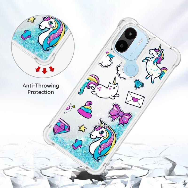 Glitter přesýpací obal na Xiaomi Redmi A1+/A2+ - barevné vzory