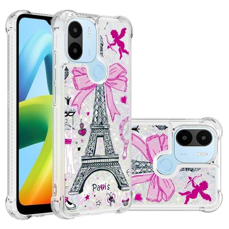 Glitter přesýpací obal na Xiaomi Redmi A1+/A2+ - Eiffelova věž