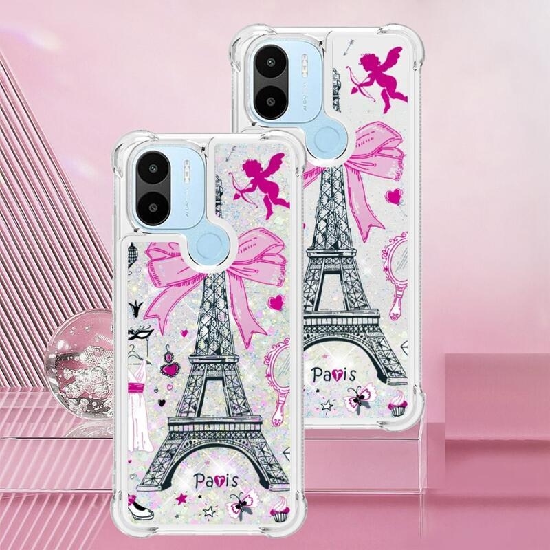 Glitter přesýpací obal na Xiaomi Redmi A1+/A2+ - Eiffelova věž