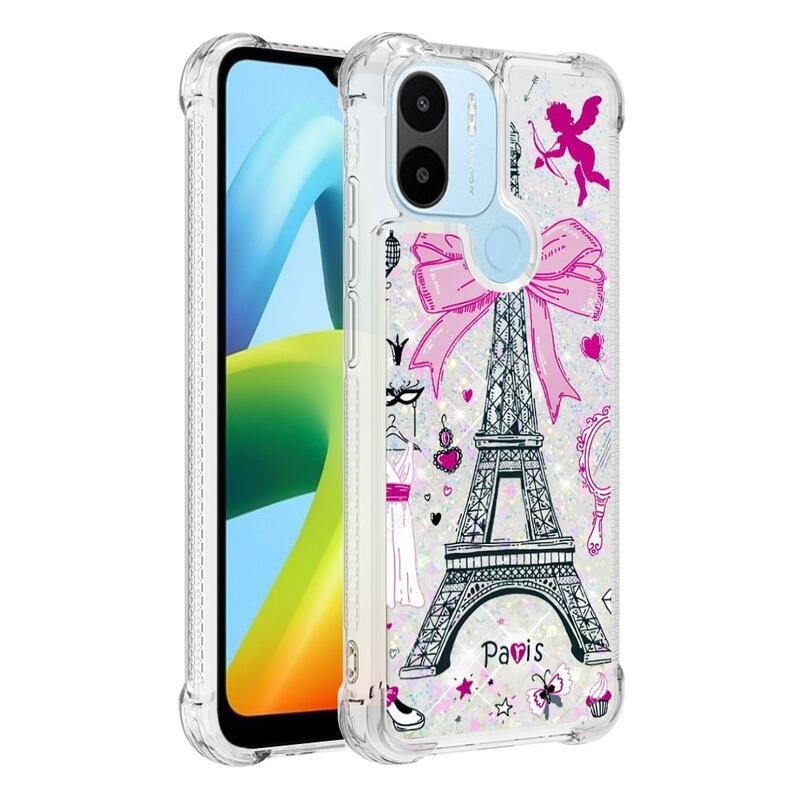 Glitter přesýpací obal na Xiaomi Redmi A1+/A2+ - Eiffelova věž
