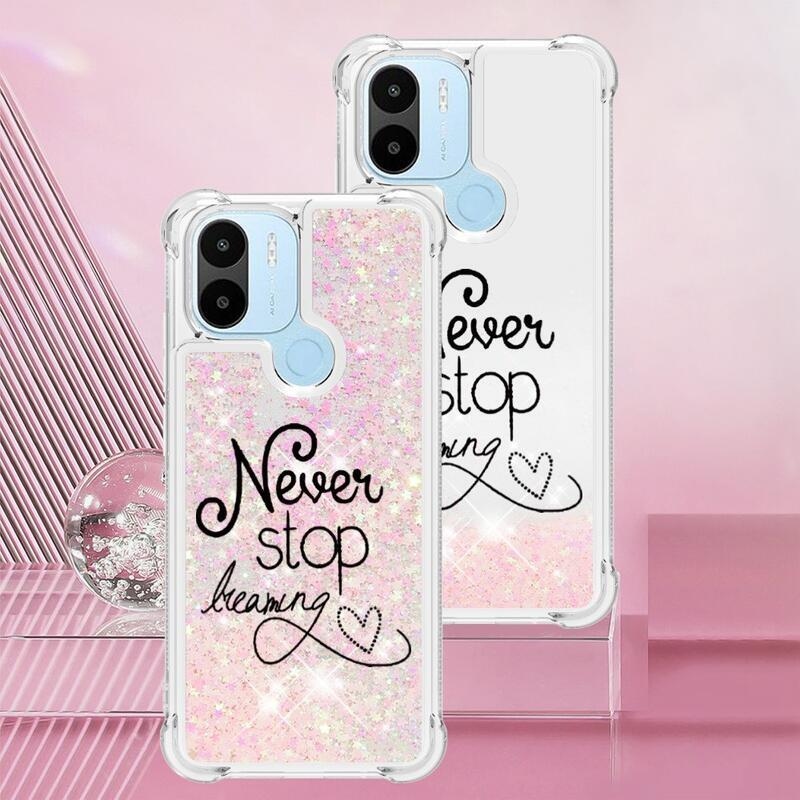 Glitter přesýpací obal na Xiaomi Redmi A1+/A2+ - nepřestávej snít