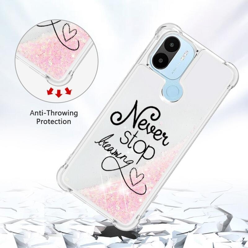 Glitter přesýpací obal na Xiaomi Redmi A1+/A2+ - nepřestávej snít