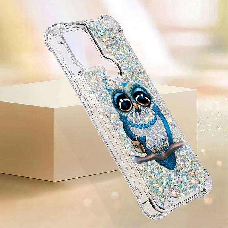 Glitter přesýpací obal na Xiaomi Redmi A1+/A2+ - sova