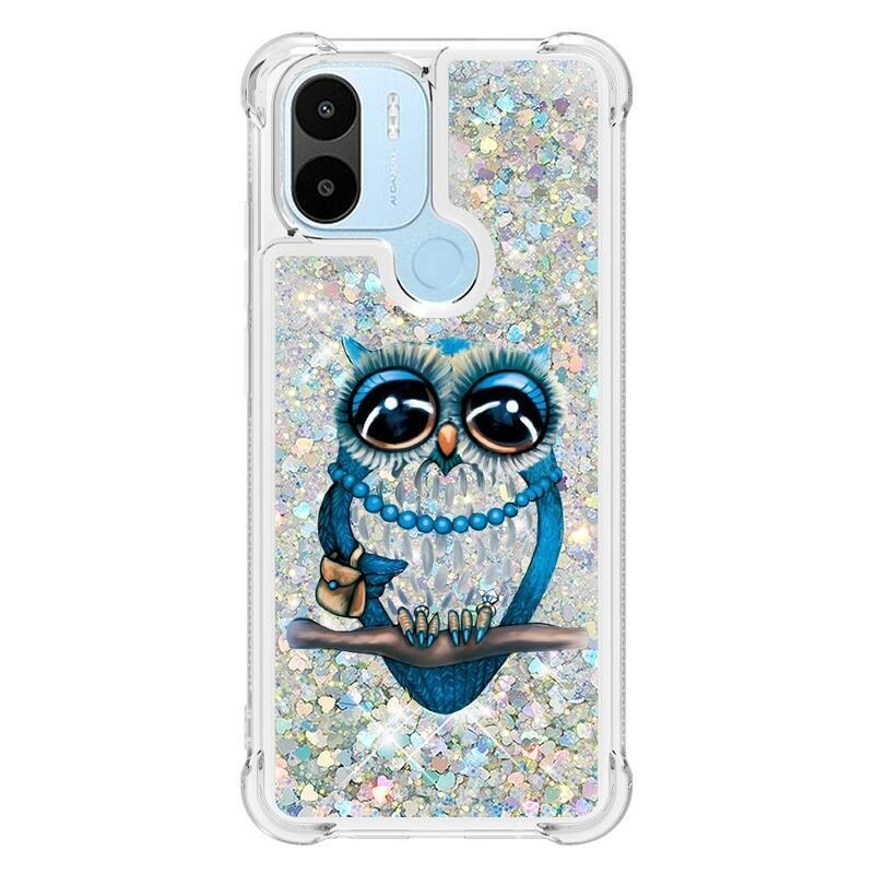 Glitter přesýpací obal na Xiaomi Redmi A1+/A2+ - sova