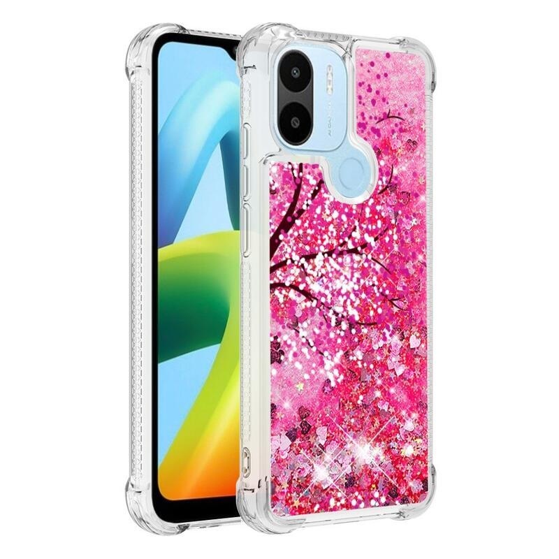 Glitter přesýpací obal na Xiaomi Redmi A1+/A2+ - strom s květy