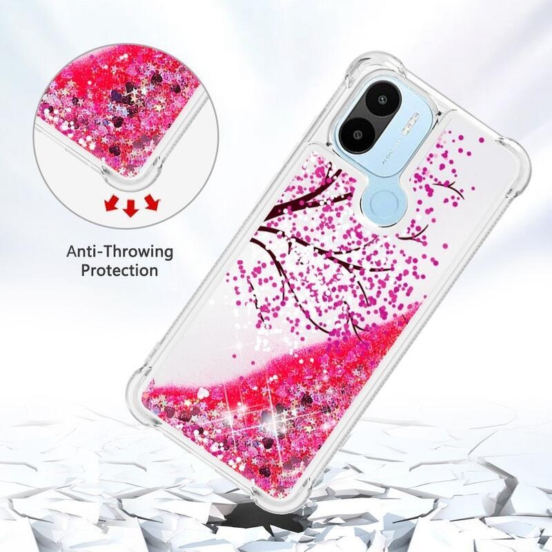 Glitter přesýpací obal na Xiaomi Redmi A1+/A2+ - strom s květy