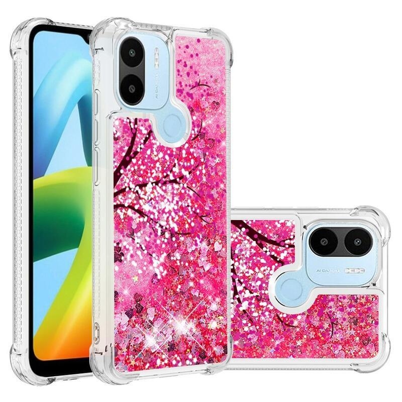 Glitter přesýpací obal na Xiaomi Redmi A1+/A2+ - strom s květy