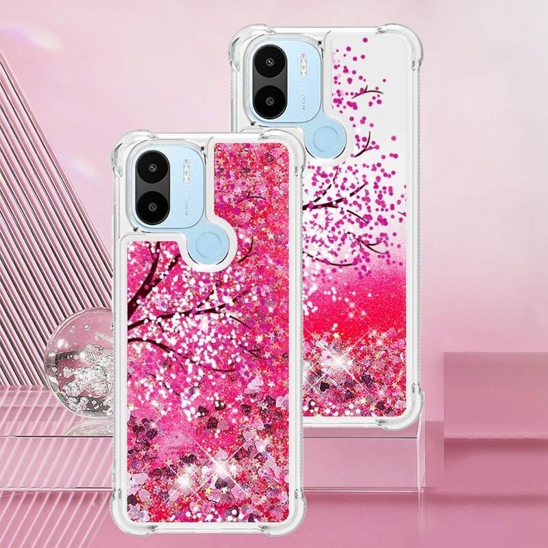Glitter přesýpací obal na Xiaomi Redmi A1+/A2+ - strom s květy