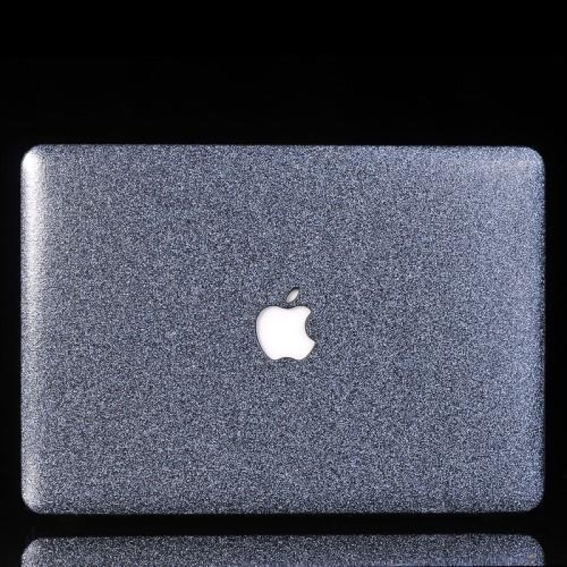 Glittery dvoudílné PU kožené/plastové pouzdro na MacBook Air 13.3 - modrý