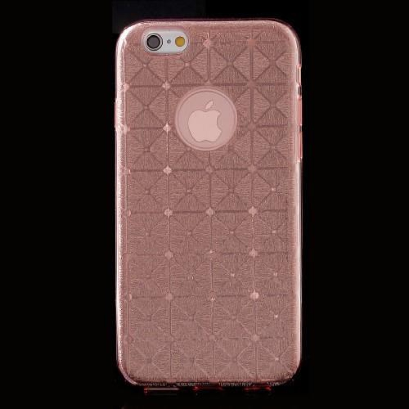 Glittery gelový obal s texturou na iPhone 6 Plus a 6s Plus - růžový