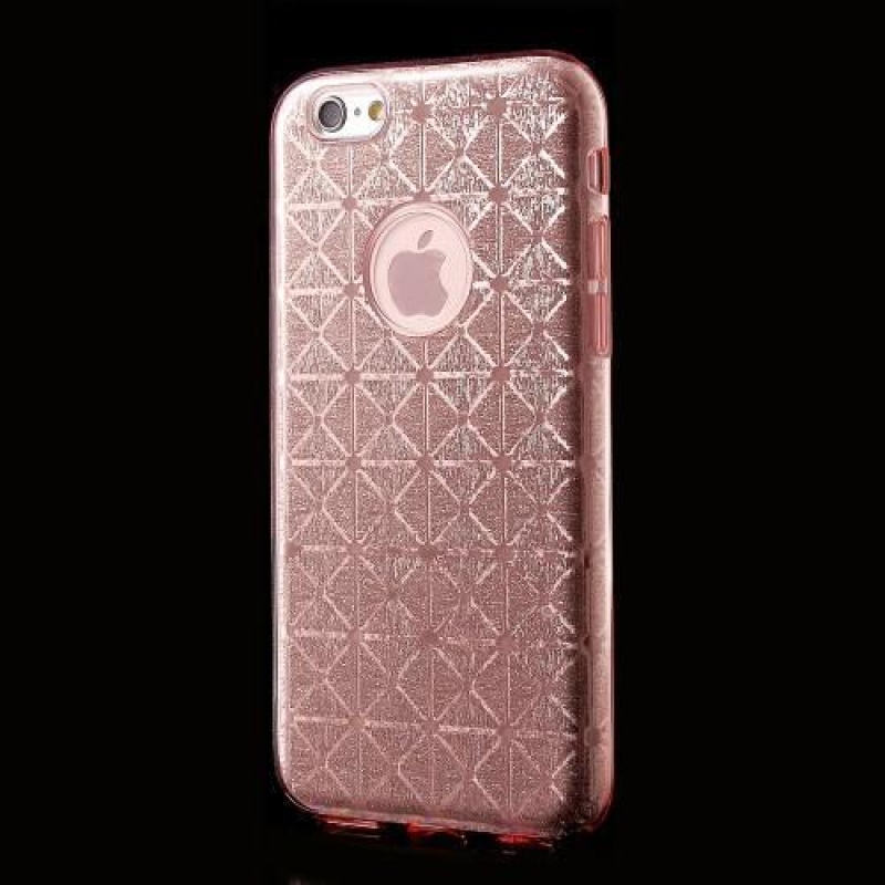 Glittery gelový obal s texturou na iPhone 6 Plus a 6s Plus - růžový