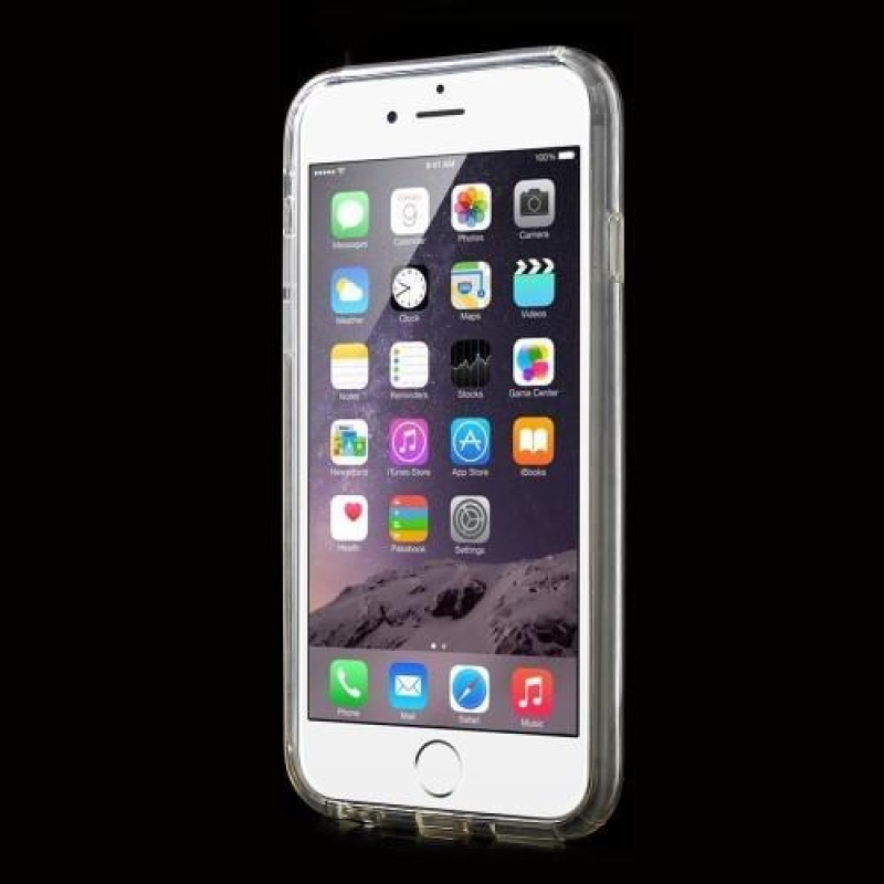 Glittery gelový obal s texturou na iPhone 6 Plus a 6s Plus - stříbrný