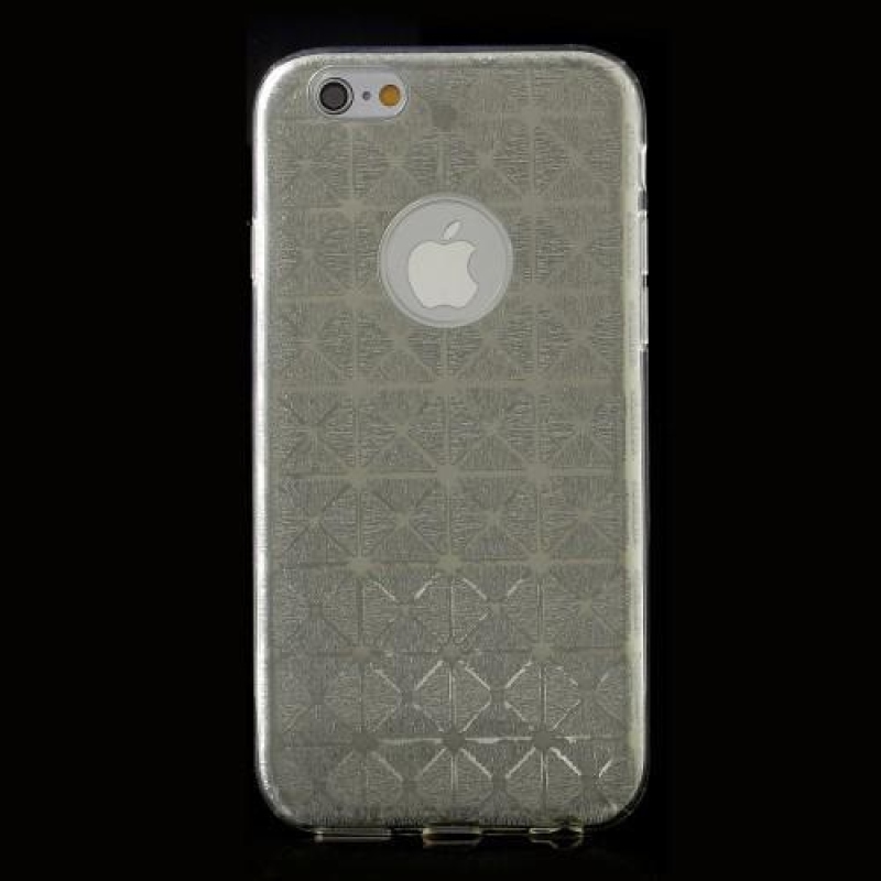 Glittery gelový obal s texturou na iPhone 6 Plus a 6s Plus - stříbrný