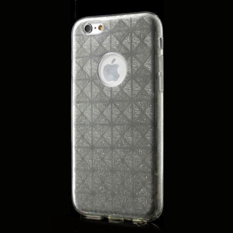 Glittery gelový obal s texturou na iPhone 6 Plus a 6s Plus - stříbrný