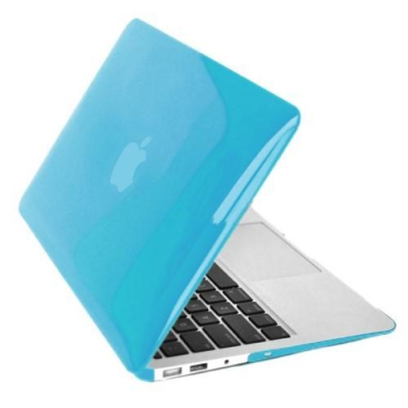Gloss sada plastový obal, protiprachová zástrčka a chránič klávesnice na MacBook Air 13.3 - světlemodrý