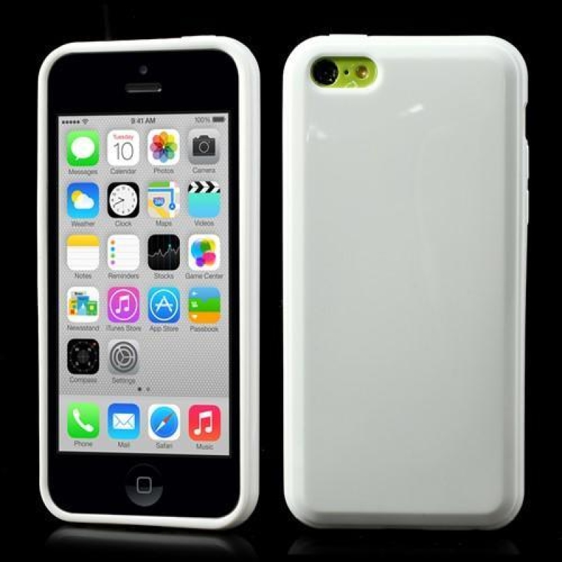 Glosy pastelový gelový obal na iPhone 5C - bílý