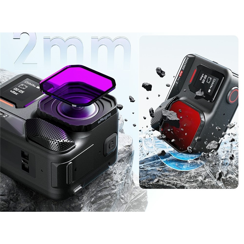 AMAGISN červený potápěčský filtr pro Insta360 Ace Pro 2