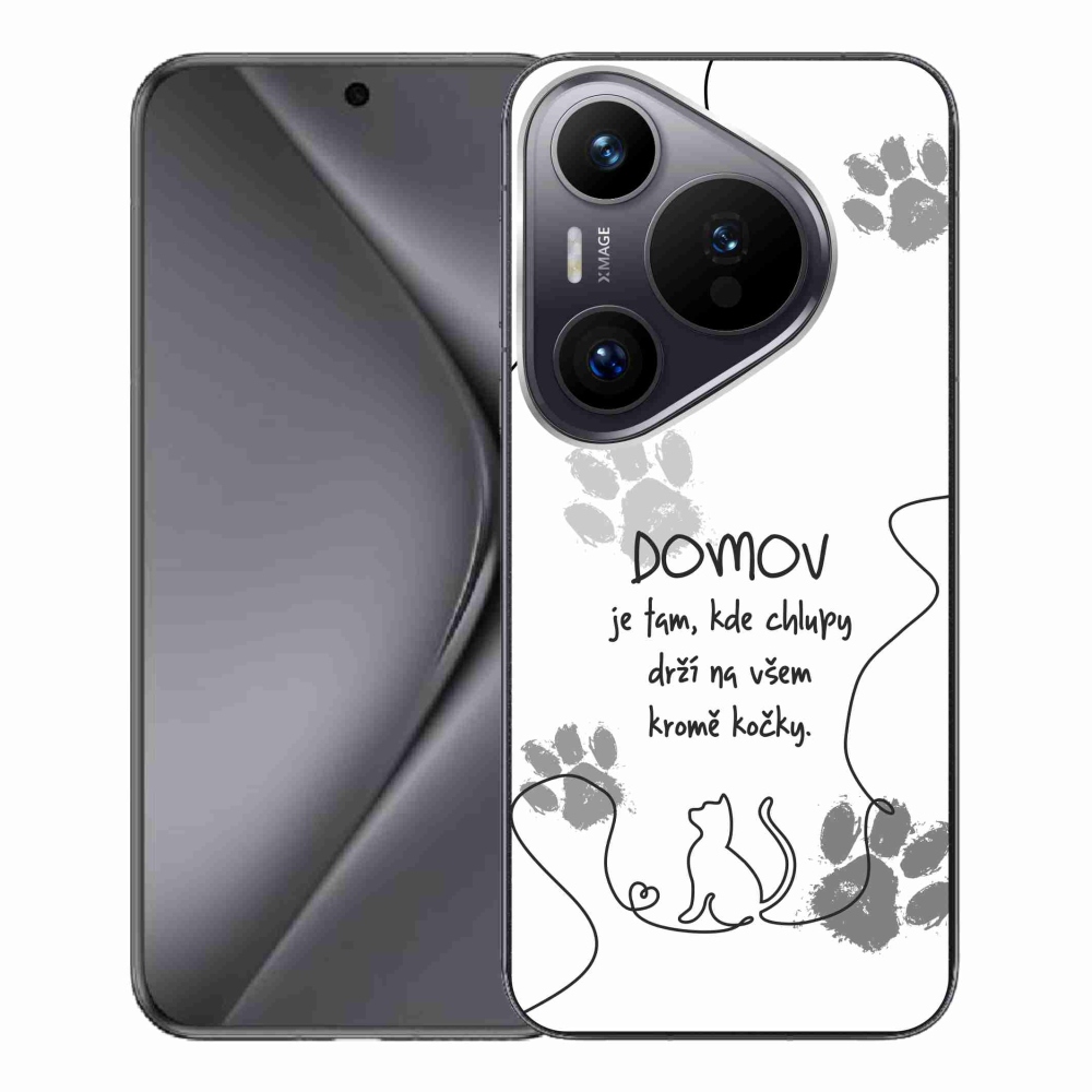 Gelový kryt mmCase na Huawei Pura 70 Pro - kočičí motiv bílé pozadí