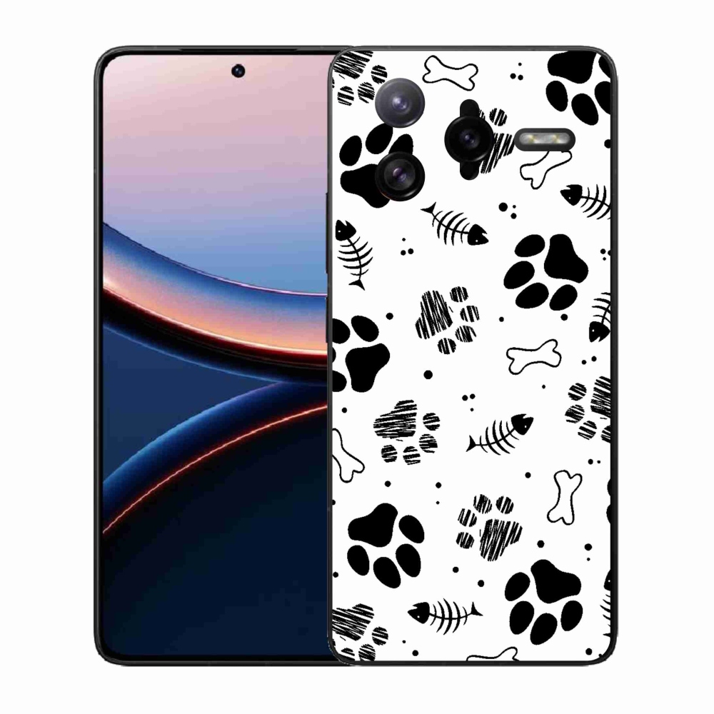 Gelový kryt mmCase na Xiaomi Poco F7 Ultra - psí tlapky 1
