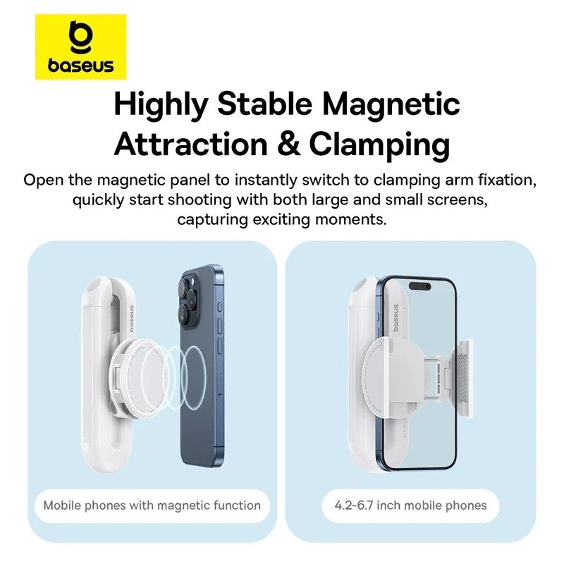 Baseus TechShot Series Dual-Support Selfie Stick Moon White