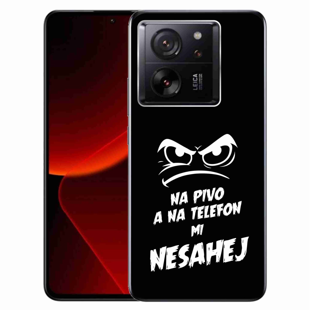 Gelový kryt mmCase na Xiaomi 13T/13T Pro - pivní motiv 2 černé pozadí