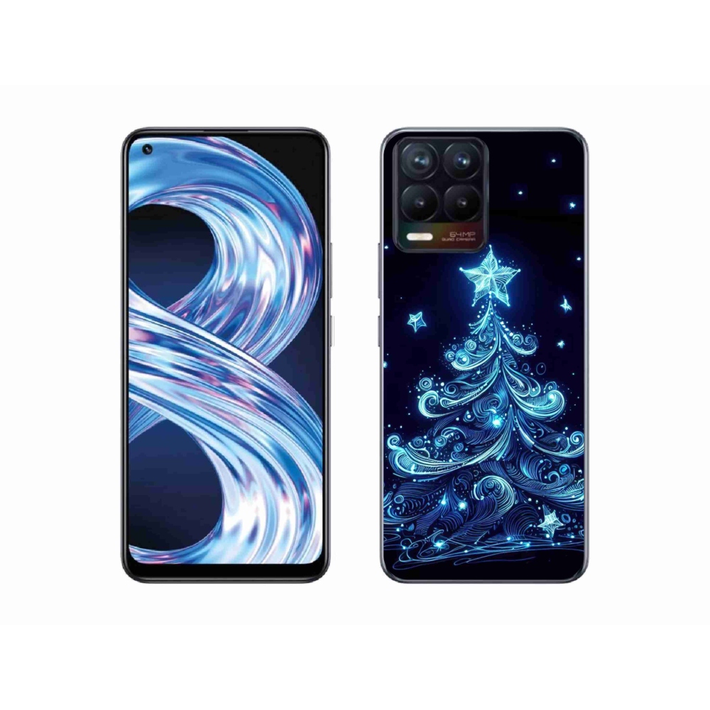 Gelový kryt mmCase na Realme 8 4G - neonový vánoční stromek 4