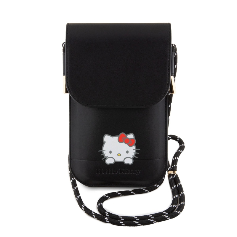 Hello Kitty PU Leather Daydreaming Logo Taška na Telefon Black