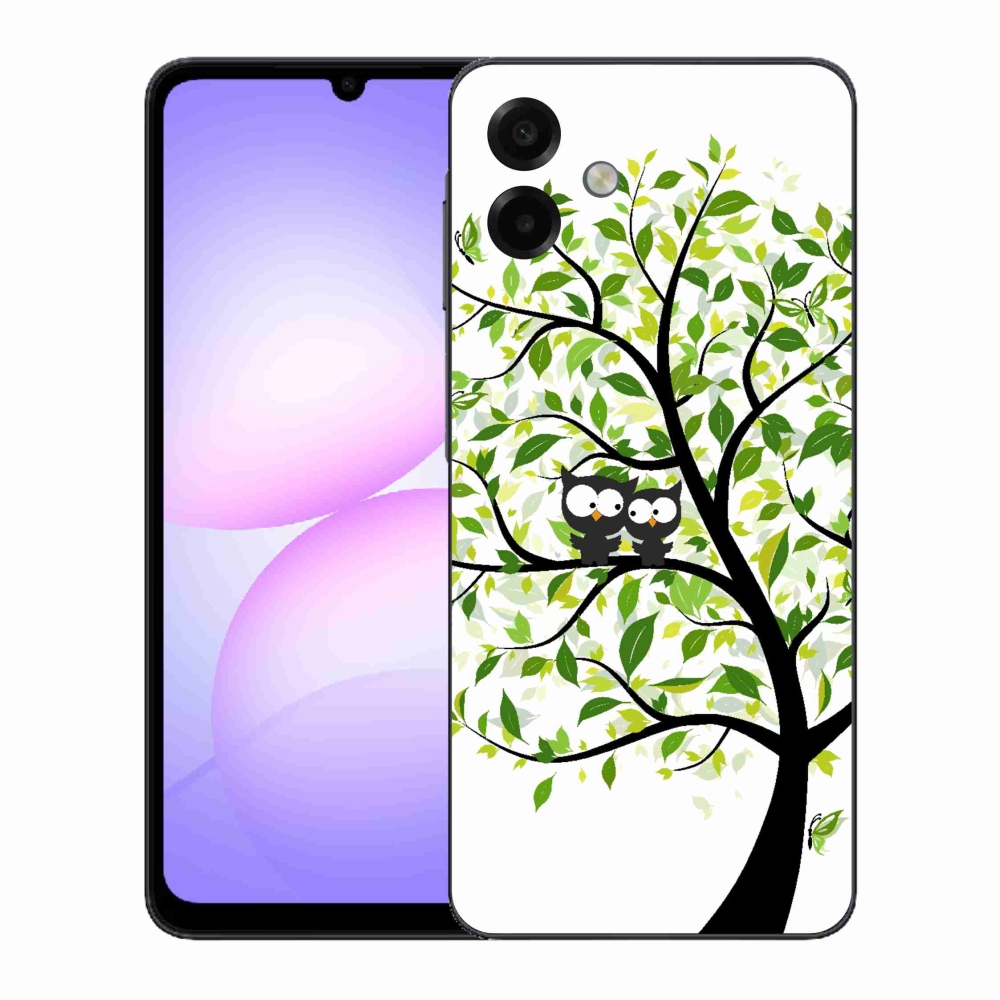 Gelový kryt mmCase na Samsung Galaxy A07 4G - sovičky na stromě