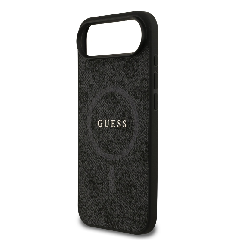 Guess PU Leather 4G Colored Ring MagSafe Zadní Kryt pro iPhone Air Black