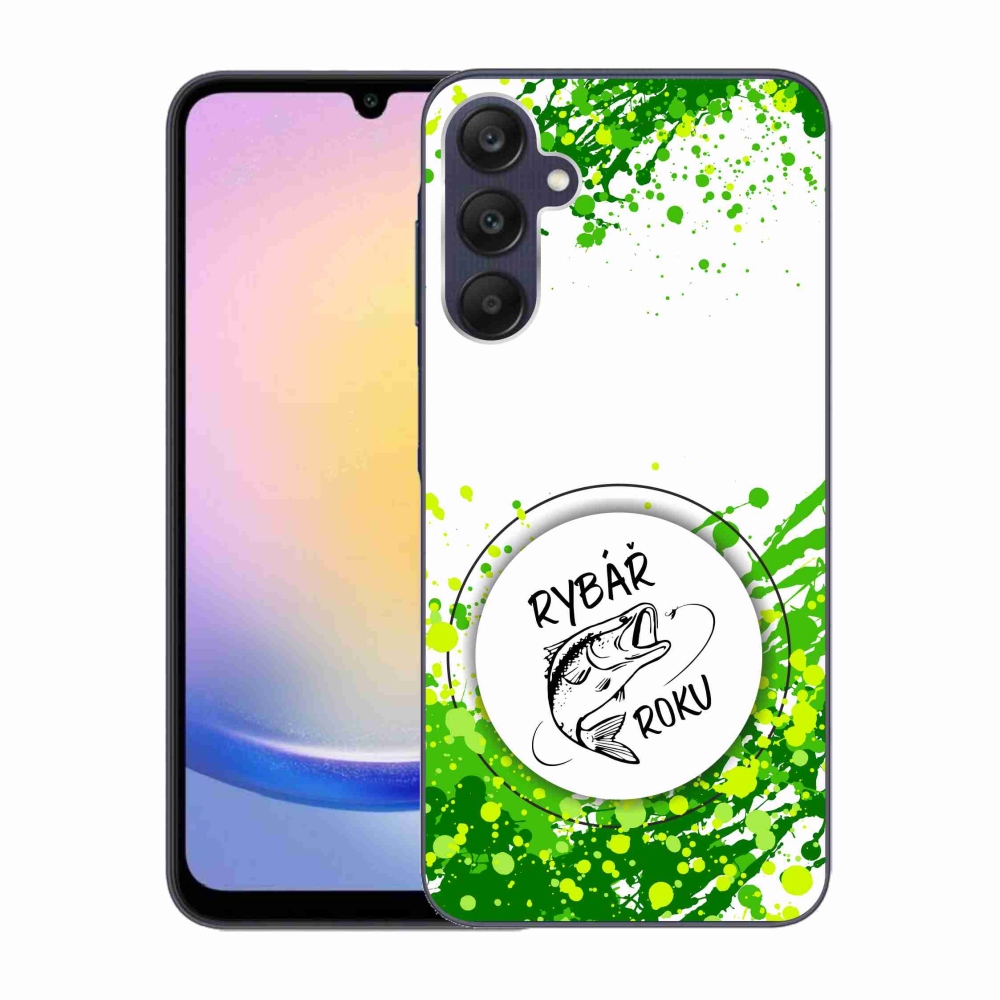 Gelový kryt mmCase na Samsung Galaxy A25 5G - rybář roku bílé pozadí