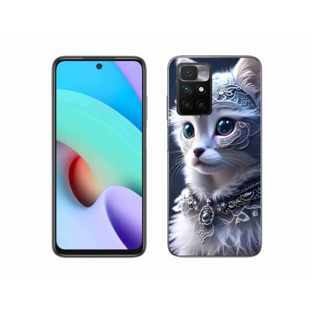 Gelový kryt mmCase na Xiaomi Redmi 10/Redmi 10 (2022) - bílá kočka
