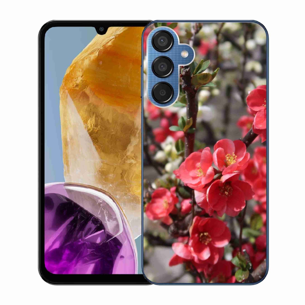 Gelový kryt mmCase na Samsung Galaxy M15 5G - červené květy