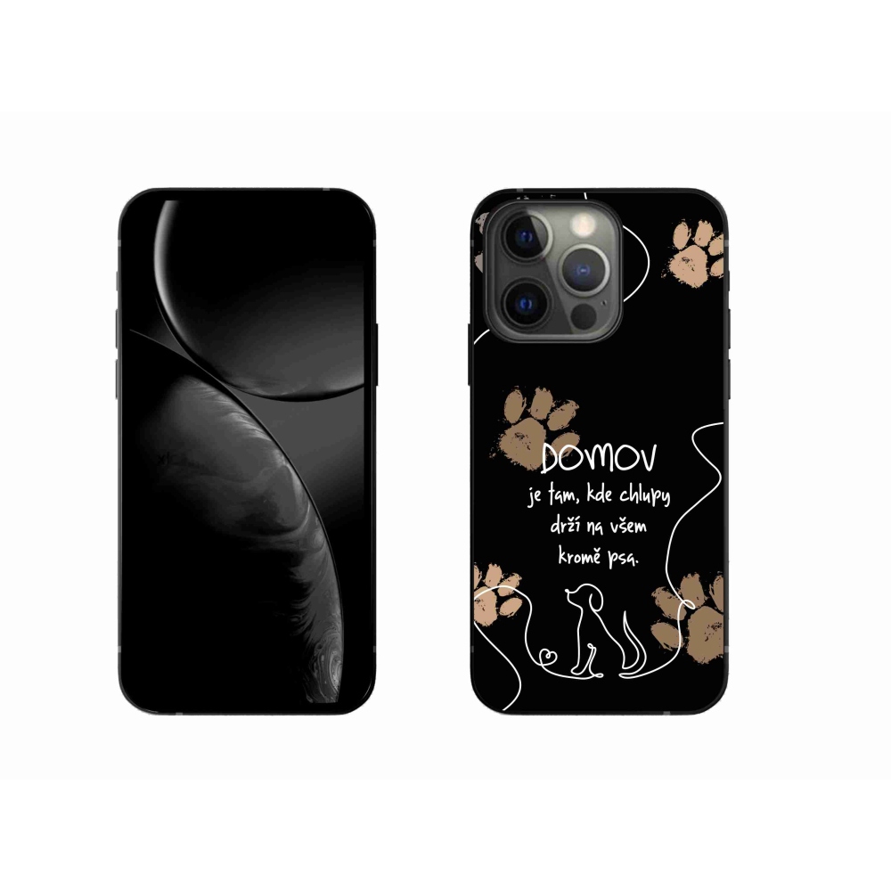 Gelový kryt mmCase na iPhone 13 Pro 6.1 - psí motiv černé pozadí