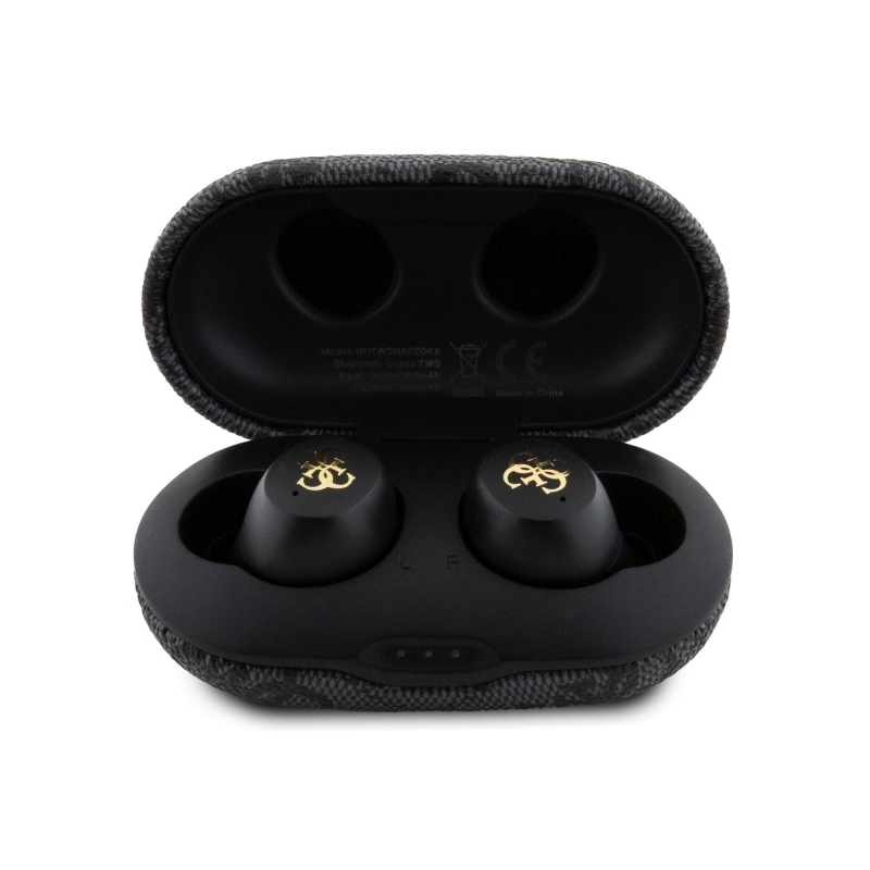Guess PU 4G Metal Logo TWS Bezdrátová Sluchátka Black