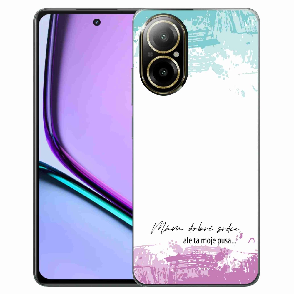 Gelový kryt mmCase na Realme C67 - vtipný text 3 bílé pozadí