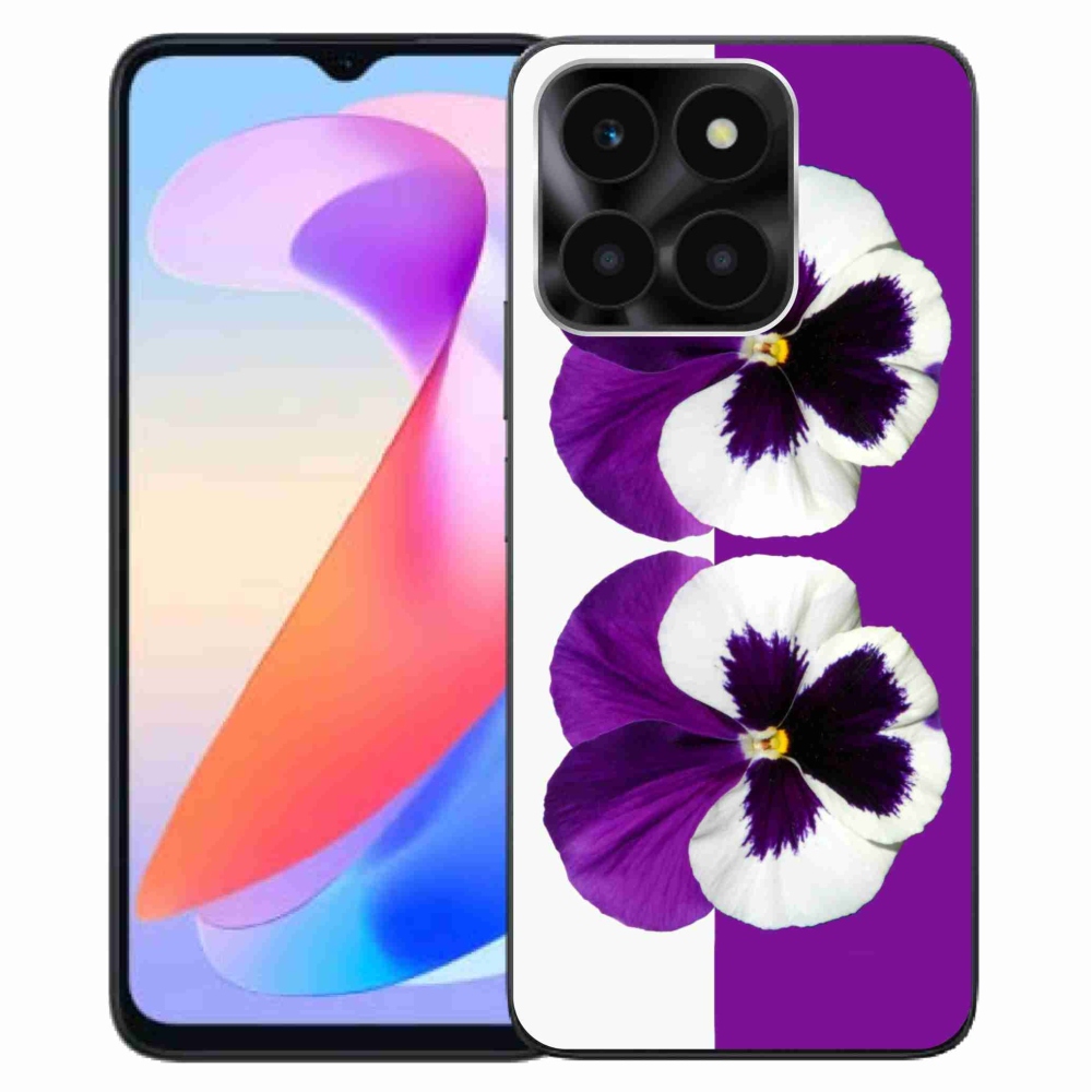 Gelový kryt mmCase na Honor X6a - fialovobílý květ