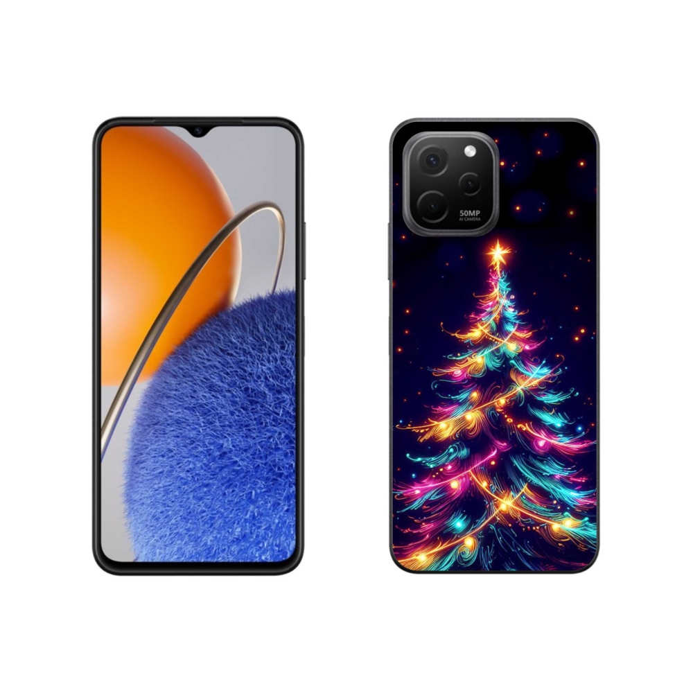 Gelový kryt mmCase na Huawei Nova Y61 - neonový vánoční stromek