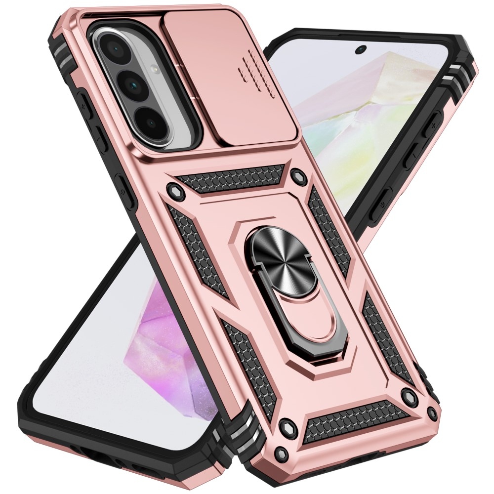 Ring odolný kryt na Samsung Galaxy A36 5G - růžovozlatý