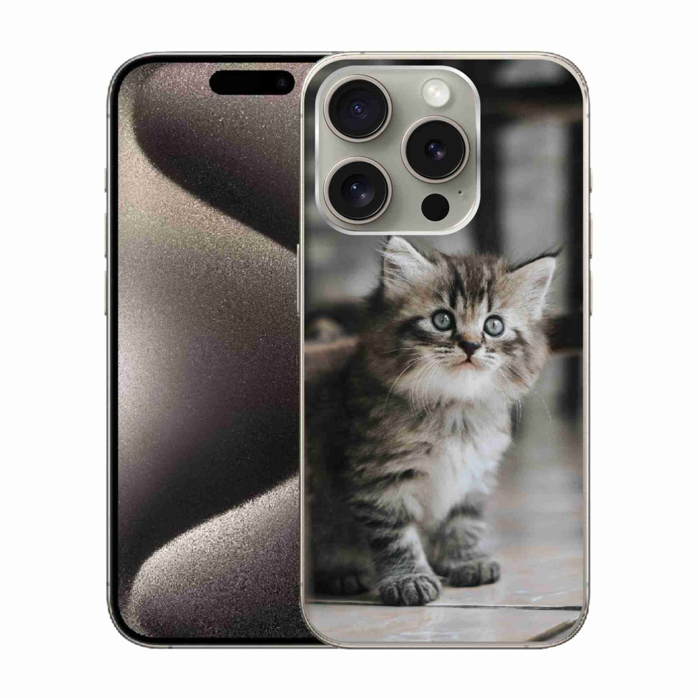 Gelový kryt mmCase na iPhone 15 Pro - koťátko