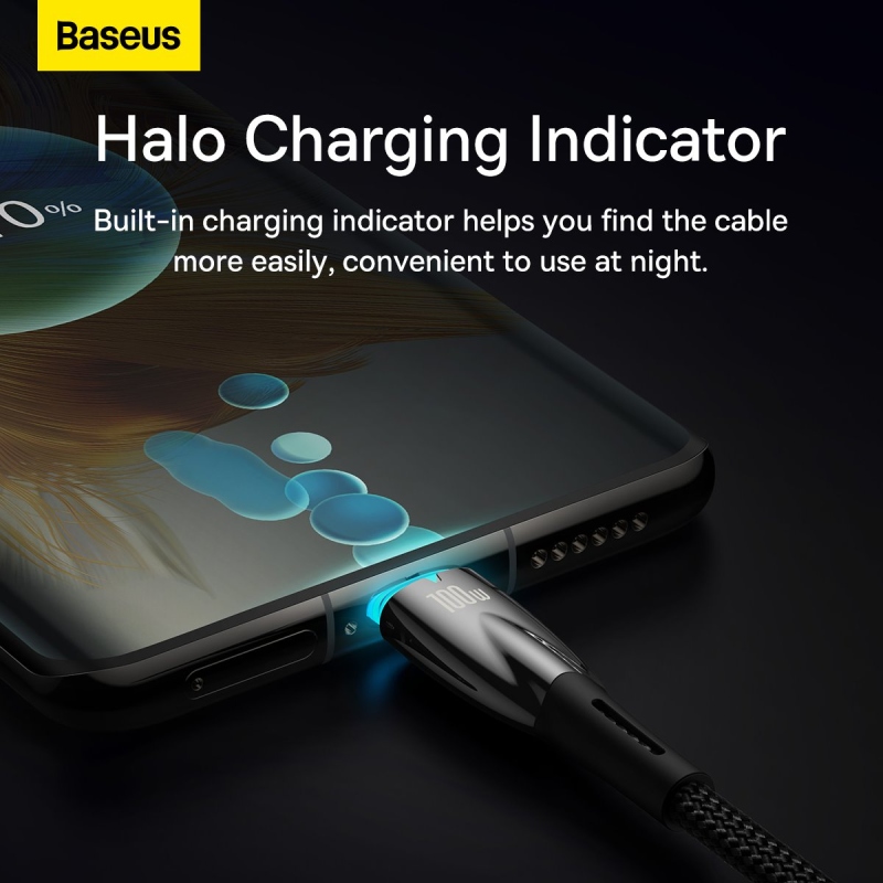 Baseus Glimmer Series Fast Charging Datový Kabel USB-C - USB-C 100W 1m Black