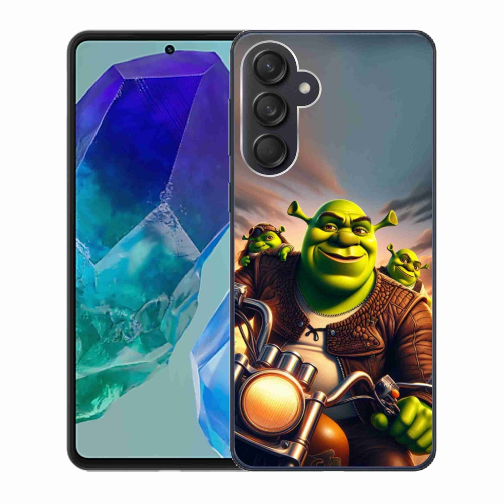 Gelový kryt mmCase na Samsung Galaxy M55 5G - shrek na motorce
