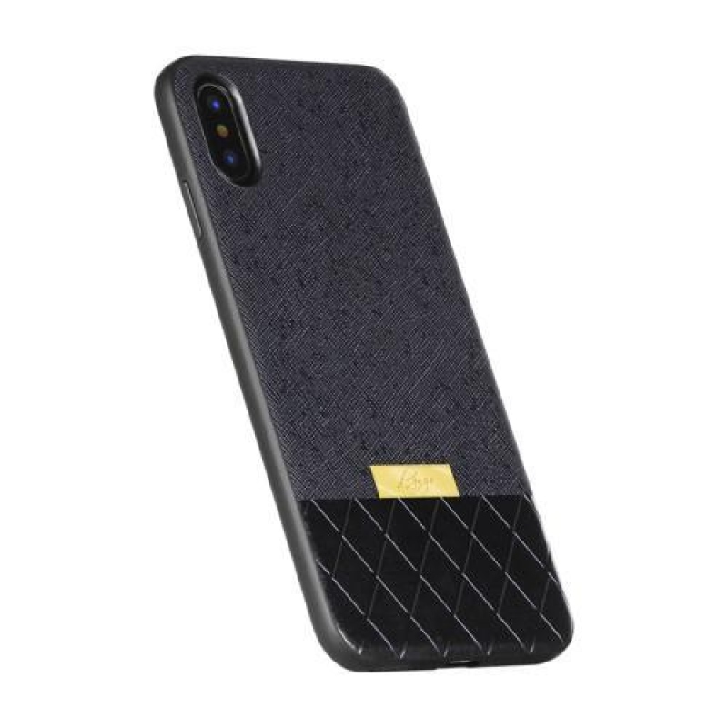 Gogo gelový obal s PU koženými zády na  iPhone X - černé