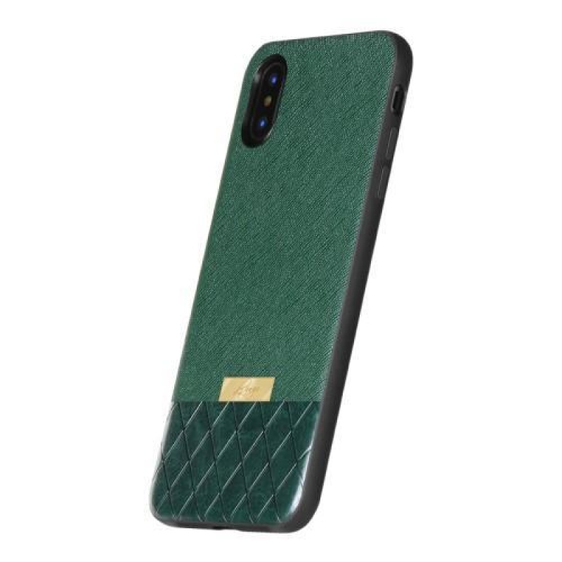 Gogo gelový obal s PU koženými zády na  iPhone X - zelené