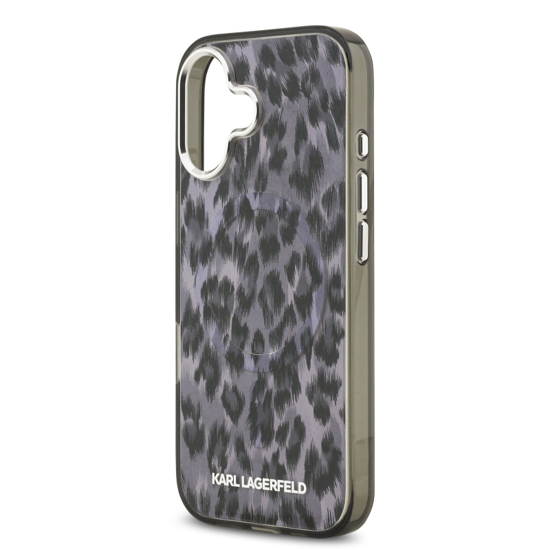 Karl Lagerfeld IML Leopard MagSafe Zadní Kryt pro iPhone 17 Grey