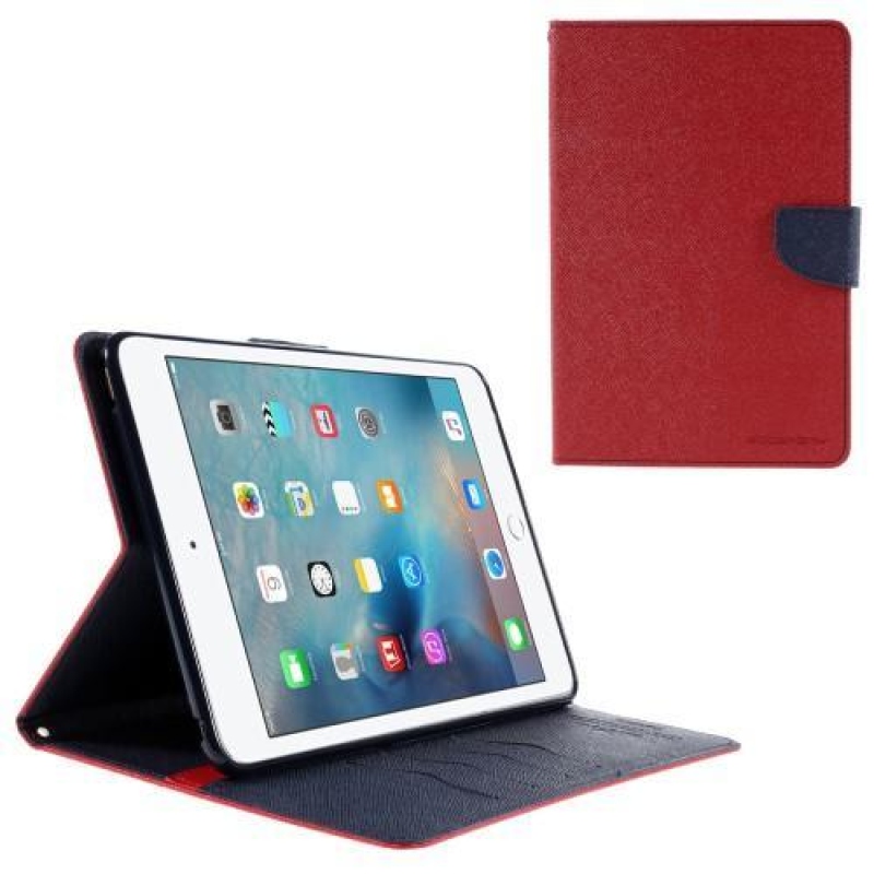Goos PU kožené zapínací pouzdro na iPad mini 4 - červené