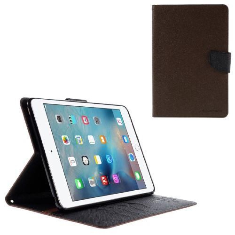 Goos PU kožené zapínací pouzdro na iPad mini 4 - coffee