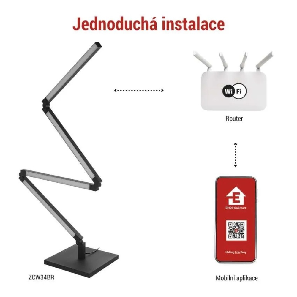GoSmart LED stojací lampa 175 cm, teplá bílá / RGBIC WiFi - černá