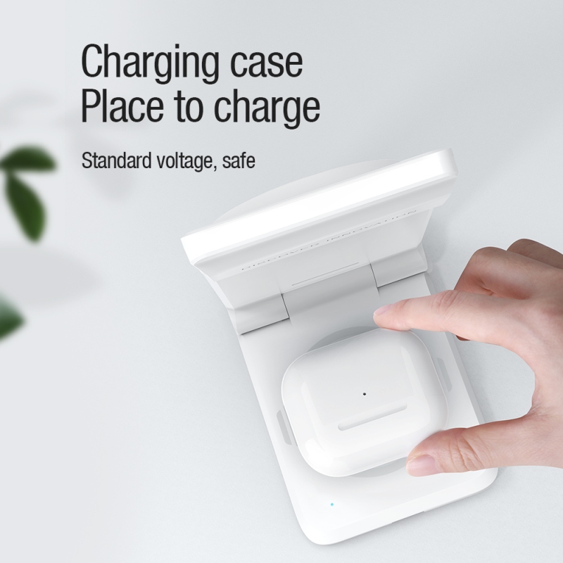 Nillkin PowerTrio 3v1 Bezdrátová Nabíječka MagSafe pro Apple Watch White (MFI)