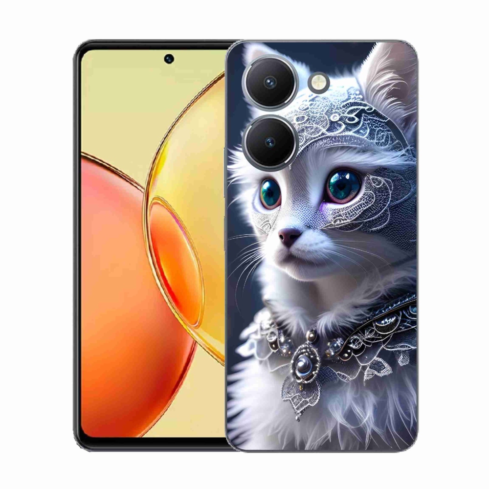 Gelový kryt mmCase na Vivo Y36 - bílá kočka